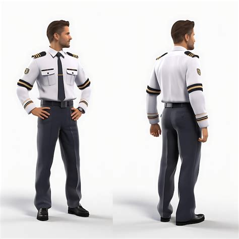 Premium AI Image 3D Of Airline Pilot Pilot Uniform Portraying A