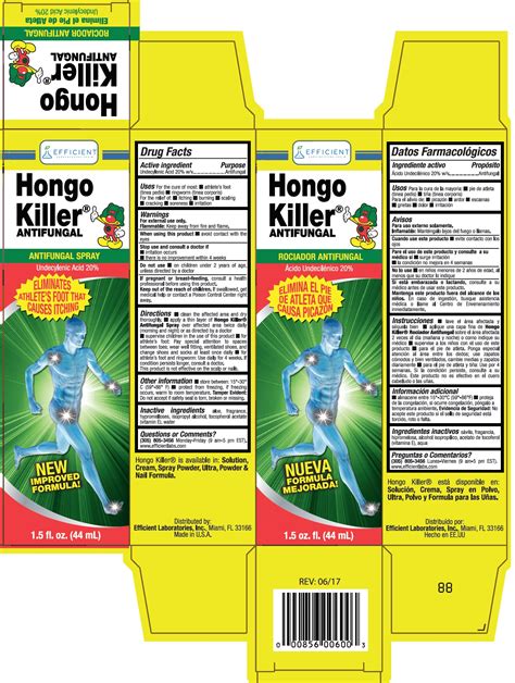 Hongo Killer Undecylenic Acid Spray