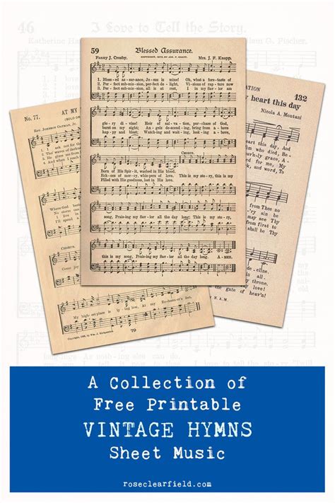 Free Printable Vintage Hymns Sheet Music Hymn Sheet Music Sheet