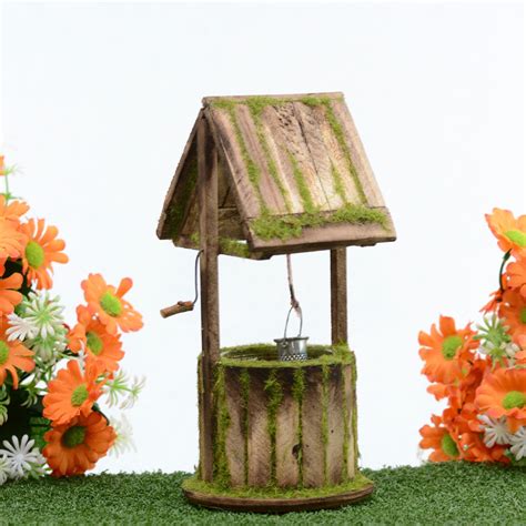 Wooden Wishing Well Fairy Garden Accessory Etsy Australia