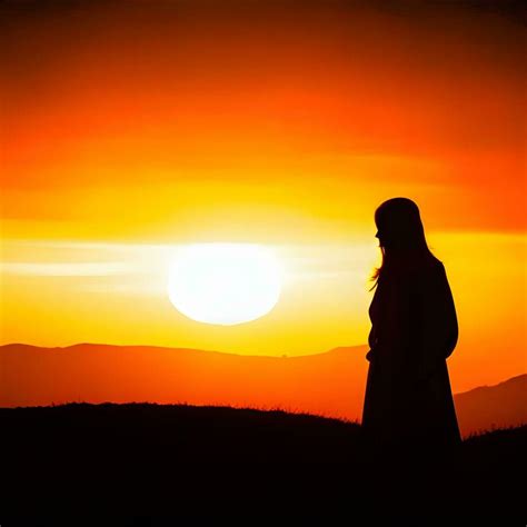 Silhouette of a lonely woman stands alone 30761416 Stock Photo at Vecteezy