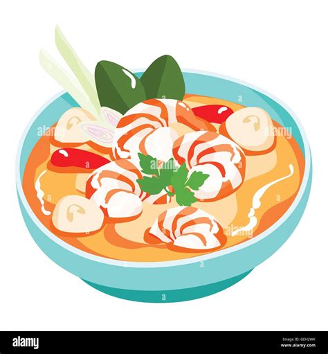 Tom Yum Kung Thai Scharf Suppe Vektor Illustration Vektor Abbildung