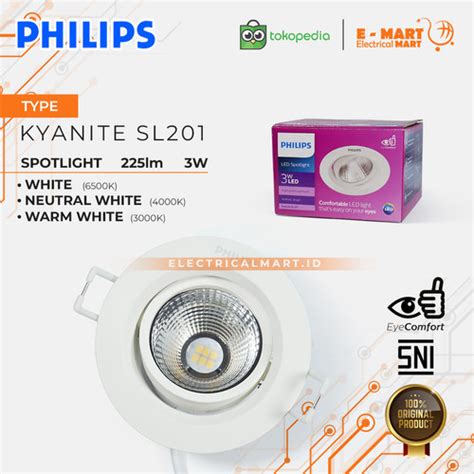 Jual PHILIPS Downlight LED Kyanite SL201 3 Watt Spot Lampu Sorot 3W 27K