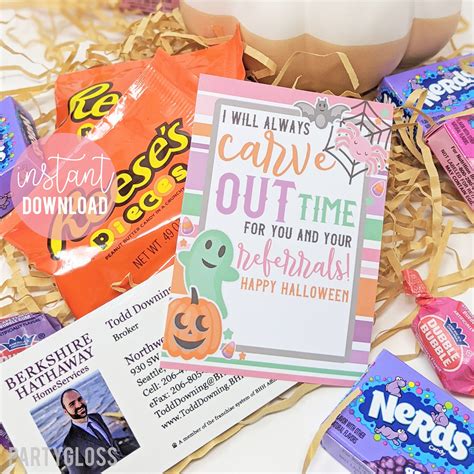 Halloween Referral Appreciation Printable Gift Tags Always Carve Out