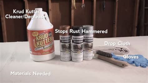 How To Paint Over Rust With Rust Oleum Hammered Spray Paint Youtube