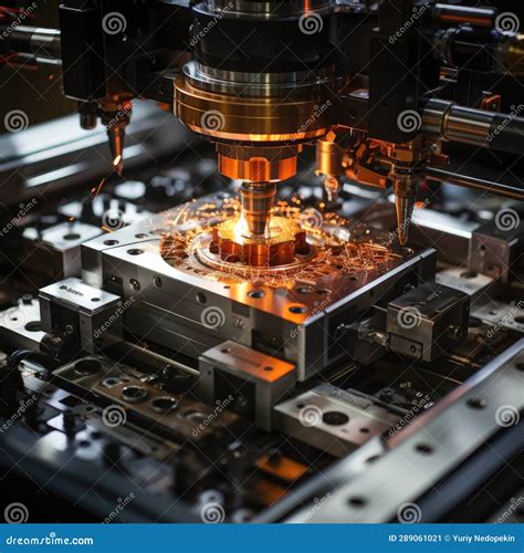 Process Of Laser Manufacturing High Precision Components Stock Image