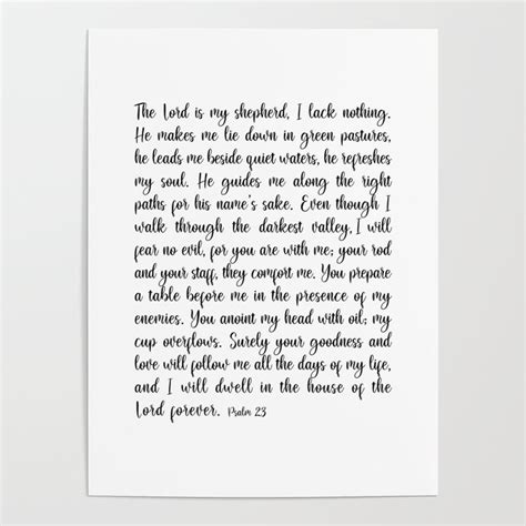 Psalm 23 - The Lord is my Shepherd Poster by socoart | Society6