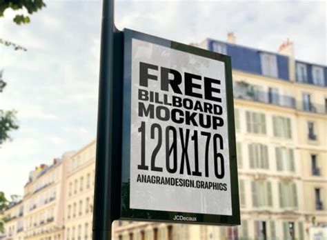 Vertical Glass Billboard Mockup - Mockup World