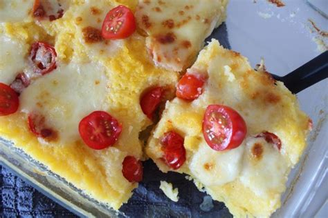 Polenta gratinée aux tomates cerise Plaisirs Sains et Gourmands