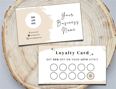 Modern Business Customer Loyalty Card Template Editable Punch Loyalty