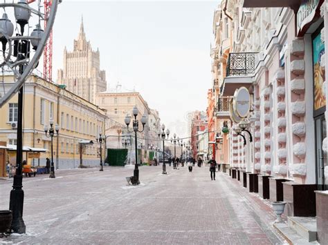 Rua Hist Rica De Arbat Do Pedestre Em Moscou Foto Editorial Imagem De