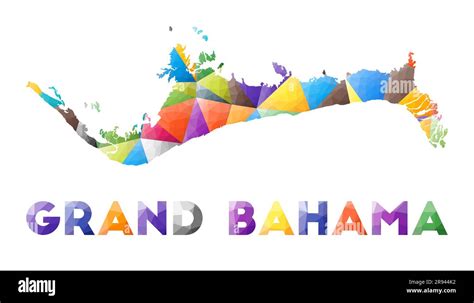 Grand Bahama Colorful Low Poly Island Shape Multicolor Geometric