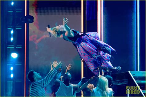 Pink Takes A Leap Of Faith While Performing Trustfall At IHeartRadio