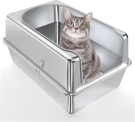 Amazon Stainless Steel Litter Box Entirely Metal High Side