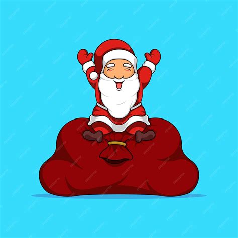 Premium Vector Happy Cute Santa Claus Character With Christmas