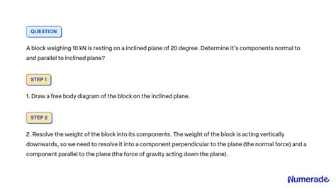 SOLVED A Block Weighing 10 KN Is Resting On A Inclined Plane Of 20