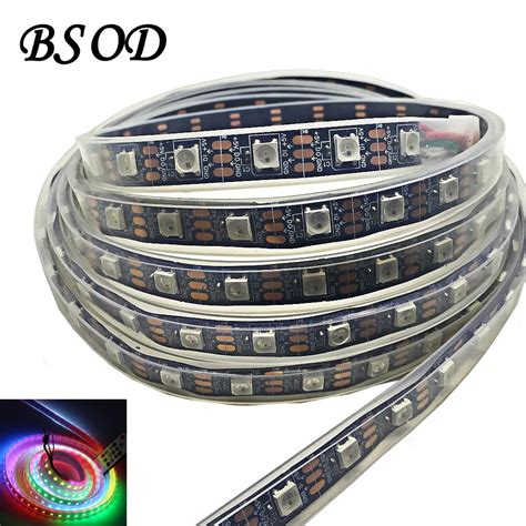 Bsod Dc V Ws Ic Led Strip Leds M Black Pcb Waterproof Ip