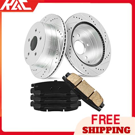 Rear Drilled Disc Rotors Brake Pads For 2010 2017 Chevy Equinox GMC