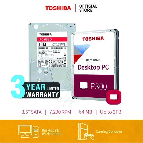 Toshiba PC HDD 1TB 3 5 SATA 3 5 รน P300 HDWD110 7200RPM C B