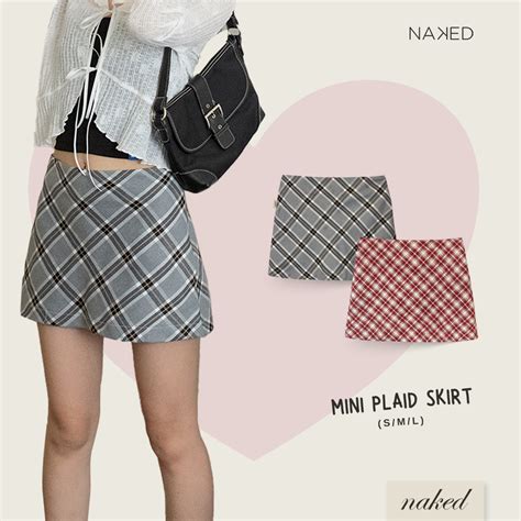Naked By V Short Plaid Skirt Mini Plaid Skirt Shopee Malaysia