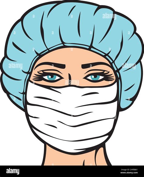 Woman Doctor In Surgical Mask Vector Illustration Stock Vector Image And Art Alamy