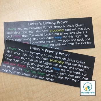 Luther S Evening Prayer For Luther S Catechism Bible Posters Lutheran Lcms