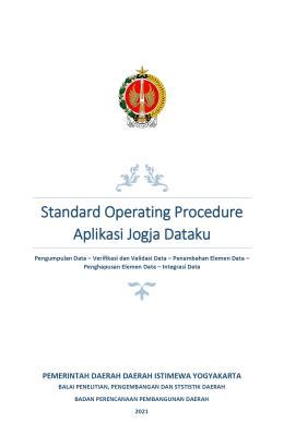 Standar Operating Procedure Aplikasi Jogja Dataku Data Publikasi