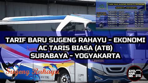 Tarif Baru Sugeng Rahayu Surabaya Yogyakarta Ekonomi YouTube