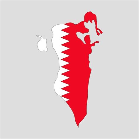 Premium Vector Outline Map Of The Country Of Bahrain Vector Illustration