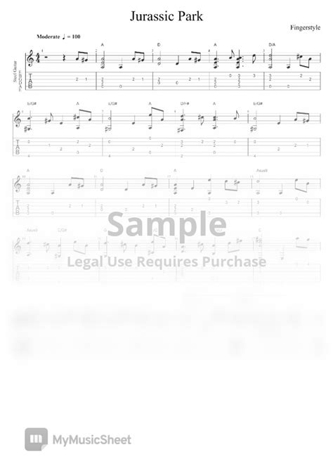 Jurassic World Jurassic Park Theme Easy Acoustic Fingerstyle Guitar By Scott S Guitar Tab