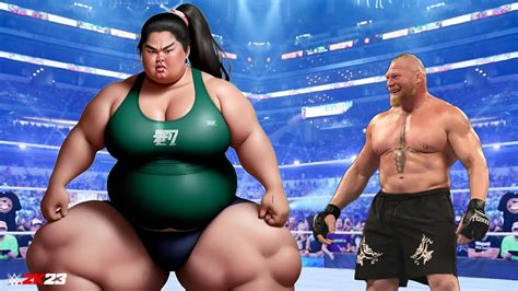 Wwe K Brock Lesnar Vs Sumo Girl Wwe K August Youtube