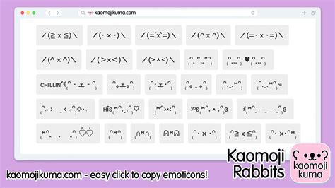 Kaomoji Kaomoji Bunny Rabbits Emoticons Emojis