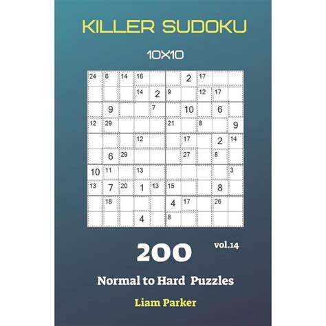 Killer Sudoku 200 Normal To Hard Puzzles 10x10 Vol14 Paperback