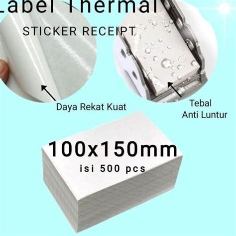 Jual Kertas Thermal Label Lipat Barcode 100X150 A6 Isi 500 Pcs Shopee