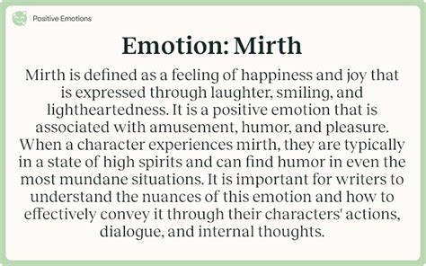 Emotion: Mirth.