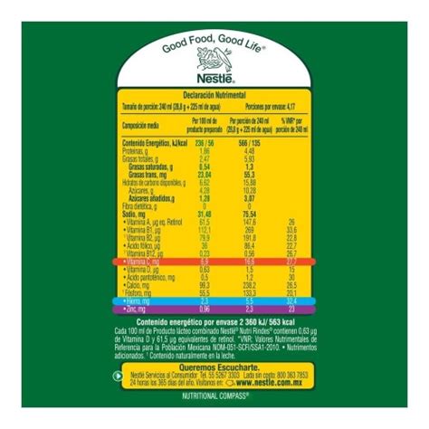 Producto lácteo Nestlé Nutri Rindes en polvo 120 g Bodega Aurrera