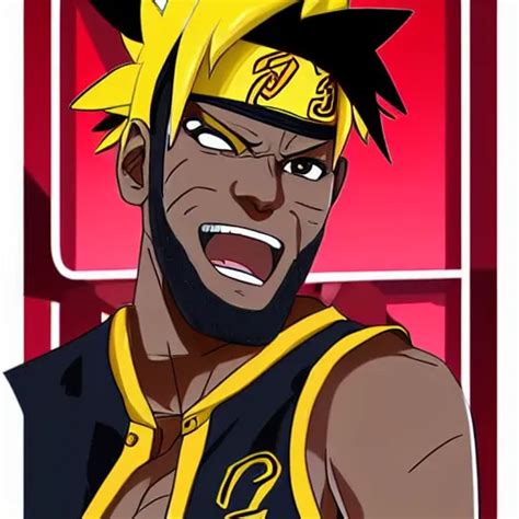 Lebron James Cosplay As Naruto Detailed Digital Art Stable Diffusion