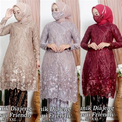 Jual KEBAYA BUSUI Stelan Kebaya Tunik Tille Kebaya Busui Modern