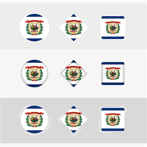 Los Iconos De La Bandera De Virginia Occidental Establecen El Vector De