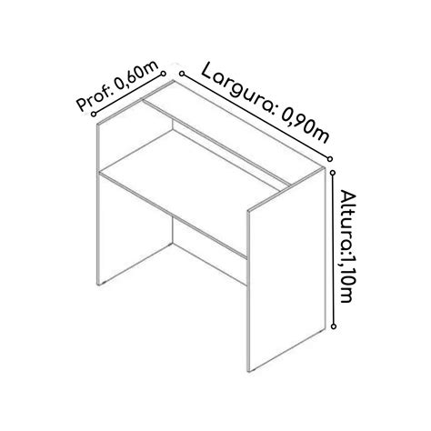 Balcão de Atendimento 0 90x0 60m S Gavetas Cor Branco 63095