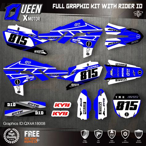 Queen X Motor Custom Team Graphics Backgrounds Decals M Stickers Kit