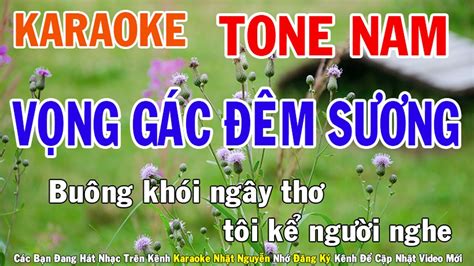 Vọng Gác Đêm Sương Karaoke Tone Nam Nhạc Sống Phối Mới Dễ Hát Nhật