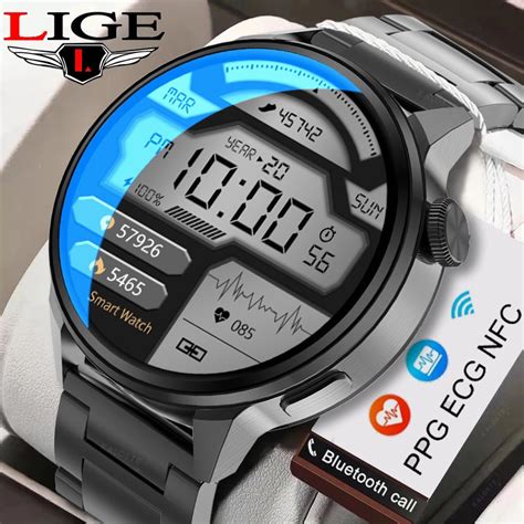 Lige Nfc Rel Gio Inteligente Homens Bluetooth Chamada Esporte Gps