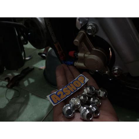 Heng Stainless Bolt Brackets Mio Soul Fino Nouvo Calipers Shopee Malaysia