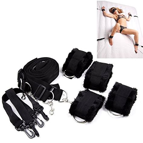 Buy Themeco Original Velcro Bdsm Wrist And Ankle Handcuffs Furry Bed Restraints Bondage With