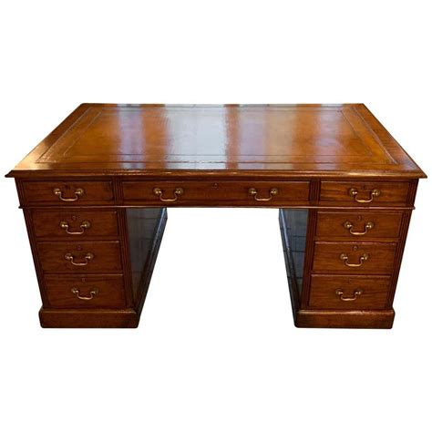 Antique English Mahogany Pedestal Desk For Sale At 1stdibs