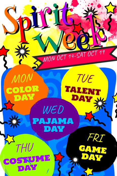 Spirit Week Flyer Free Template Free Templates Printable