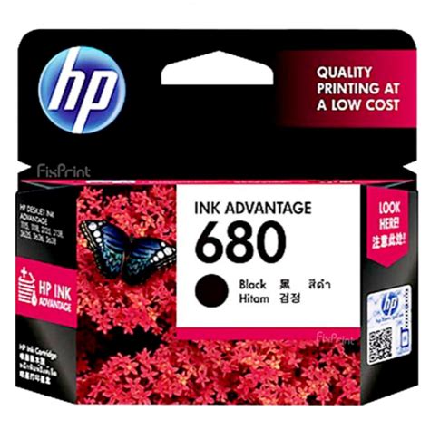 Cartridge Original HP 680 Black F6V27AA Tinta Printer HP Deskjet 1115