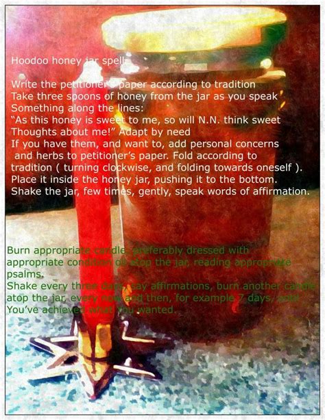 Pin By Katrin Reedik On Hoodoo Honey Jar Spell Jar Spells Hoodoo Spells