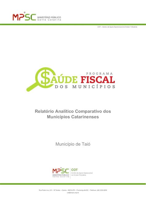 PDF Relatório Analítico Comparativo dos Municípios Catarinensesºde